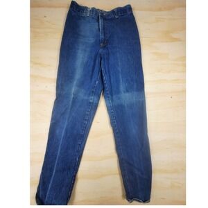Chic by h.i.s. Vintage High Waisted Tapered Leg Jeans Blue Size 13/14 Side Slit
